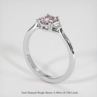 1.08 Ct. Pink Sapphire Ring, 18K White Gold 2