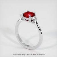 1.31 Ct. Ruby Ring, 18K White Gold 2