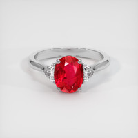 1.22 Ct. Ruby Ring, 18K White Gold 1