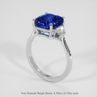 4.14 Ct. Blue Sapphire Ring, 18K White Gold 2