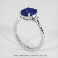 2.34 Ct. Blue Sapphire Ring, 18K White Gold 2