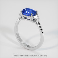 2.69 Ct. Blue Sapphire Ring, 18K White Gold 2