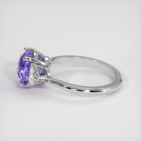 3.56 Ct. Purple Sapphire Ring, 18K White Gold 4