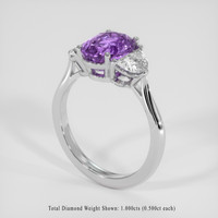 4.19 Ct. Purple Sapphire Ring, 18K White Gold 2