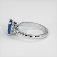 2.09 Ct. Greenish Blue Sapphire Ring, 18K White Gold 4