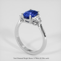 2.52 Ct. Blue Sapphire Ring, 18K White Gold 2