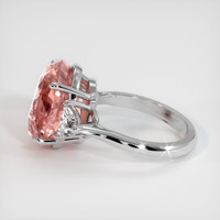 12.01 Ct. Padparadscha Sapphire Ring, 18K White Gold 4