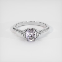 0.94 Ct. Grey Sapphire Ring, 18K White Gold 1
