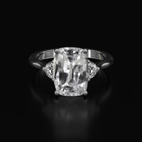 3.29 Ct. White Sapphire Ring, 18K White Gold 1