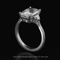 3.29 Ct. White Sapphire Ring, 18K White Gold 2