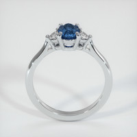 1.07 Ct. Greenish Blue Sapphire Ring, 18K White Gold 3