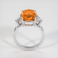 7.21 Ct. Orange Sapphire Ring, 18K White Gold 3