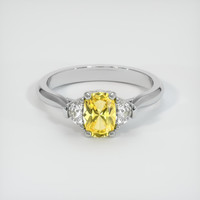 0.65 Ct. Yellow Sapphire Ring, 18K White Gold 1