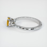 0.72 Ct. Orange Sapphire Ring, 18K White Gold 4