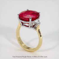 10.46 Ct. Ruby Ring, 14K White & Yellow 2
