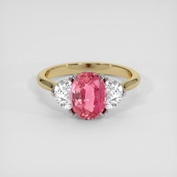 2.09 Ct. Padparadscha Sapphire Ring, 14K White & Yellow 1