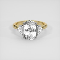 5.56 Ct. White Sapphire Ring, 14K White & Yellow 1