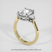 5.56 Ct. White Sapphire Ring, 14K White & Yellow 2
