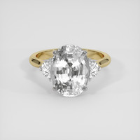 7.77 Ct. White Sapphire Ring, 14K White & Yellow 1