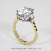 7.77 Ct. White Sapphire Ring, 14K White & Yellow 2