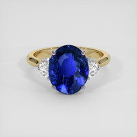 6.08 Ct. Blue Sapphire Ring, 14K White & Yellow 1