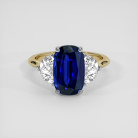 3.99 Ct. Blue Sapphire Ring, 18K White & Yellow 1