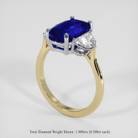 3.99 Ct. Blue Sapphire Ring, 18K White & Yellow 2