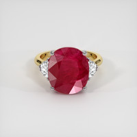 10.46 Ct. Ruby Ring, 18K White & Yellow 1