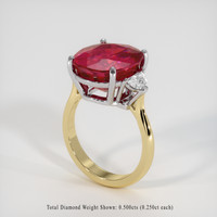 10.46 Ct. Ruby Ring, 18K White & Yellow 2