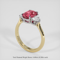 2.09 Ct. Padparadscha Sapphire Ring, 18K White & Yellow 2