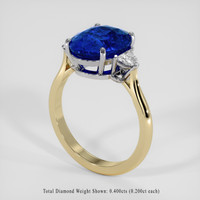 6.08 Ct. Blue Sapphire Ring, 18K White & Yellow 2
