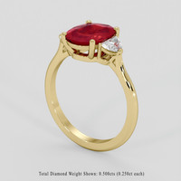 1.91 Ct. Ruby Ring, 10K Yellow Gold 2