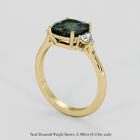 2.43 Ct. Greenish Blue Sapphire Ring, 10K Yellow Gold 2