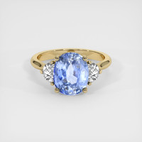 4.00 Ct. Blue Sapphire Ring, 10K Yellow Gold 1