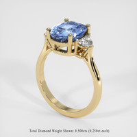 4.00 Ct. Blue Sapphire Ring, 10K Yellow Gold 2