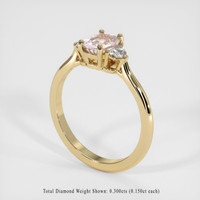 1.35 Ct. Peach Sapphire Ring, 10K Yellow Gold 2