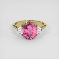 3.26 Ct. Pink Sapphire Ring, 14K Yellow Gold 1