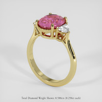 3.26 Ct. Pink Sapphire Ring, 14K Yellow Gold 2