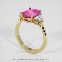 3.09 Ct. Pink Sapphire Ring, 14K Yellow Gold 2