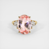 9.05 Ct. Padparadscha Sapphire Ring, 14K Yellow Gold 1