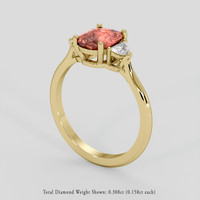1.52 Ct. Padparadscha Sapphire Ring, 14K Yellow Gold 2