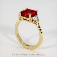 2.92 Ct. Ruby Ring, 14K Yellow Gold 2