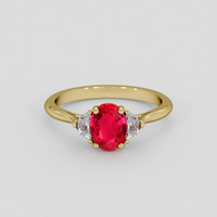 1.03 Ct. Ruby Ring, 14K Yellow Gold 1