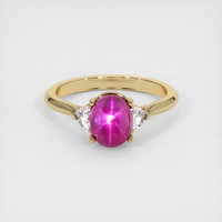 2.61 Ct. Pinkish Red Ruby Ring, 14K Yellow Gold 1