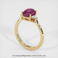 2.61 Ct. Pinkish Red Ruby Ring, 14K Yellow Gold 2