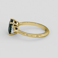 2.43 Ct. Greenish Blue Sapphire Ring, 14K Yellow Gold 4