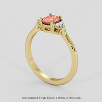 1.08 Ct. Padparadscha Sapphire Ring, 14K Yellow Gold 2