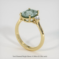 4.70 Ct. Bluish Green Sapphire Ring, 14K Yellow Gold 2