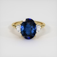 4.03 Ct. Blue Sapphire Ring, 14K Yellow Gold 1