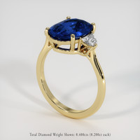 4.03 Ct. Blue Sapphire Ring, 14K Yellow Gold 2